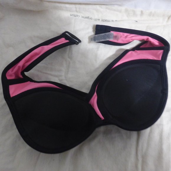 PINK, VS, Victoria's Secret, Black and Pink Bra, size small (AA-C) - Picture 2 of 7